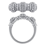 Morris & David 14K Gold 0.75ctw Diamond Triple Station Band Ring