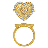 Morris & David 14K Gold 0.50ctw Diamond Diamond-Cut Heart Ring