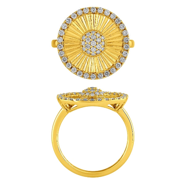 Morris & David 14K Gold 0.50ctw Diamond Diamond-Cut Circle Ring
