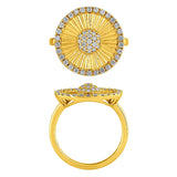 Morris & David 14K Gold 0.50ctw Diamond Diamond-Cut Circle Ring