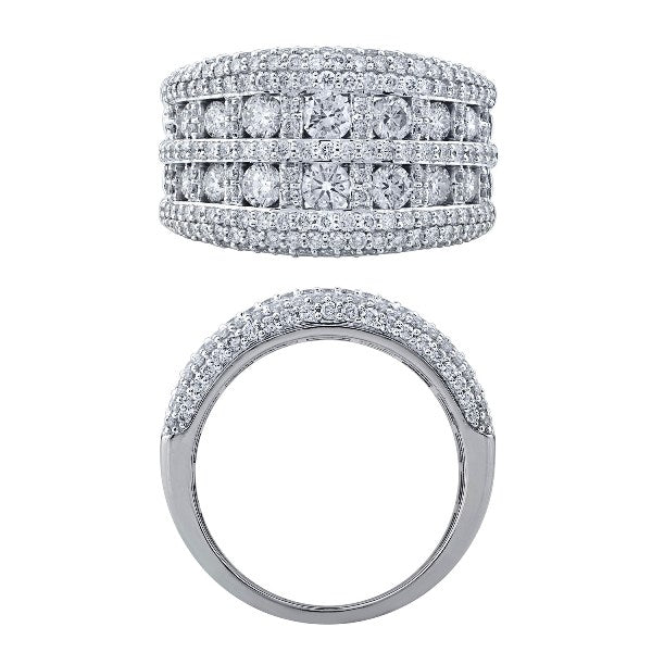 Morris & David 14K Gold 2.00ctw Diamond Graduated Wide Band Ring
