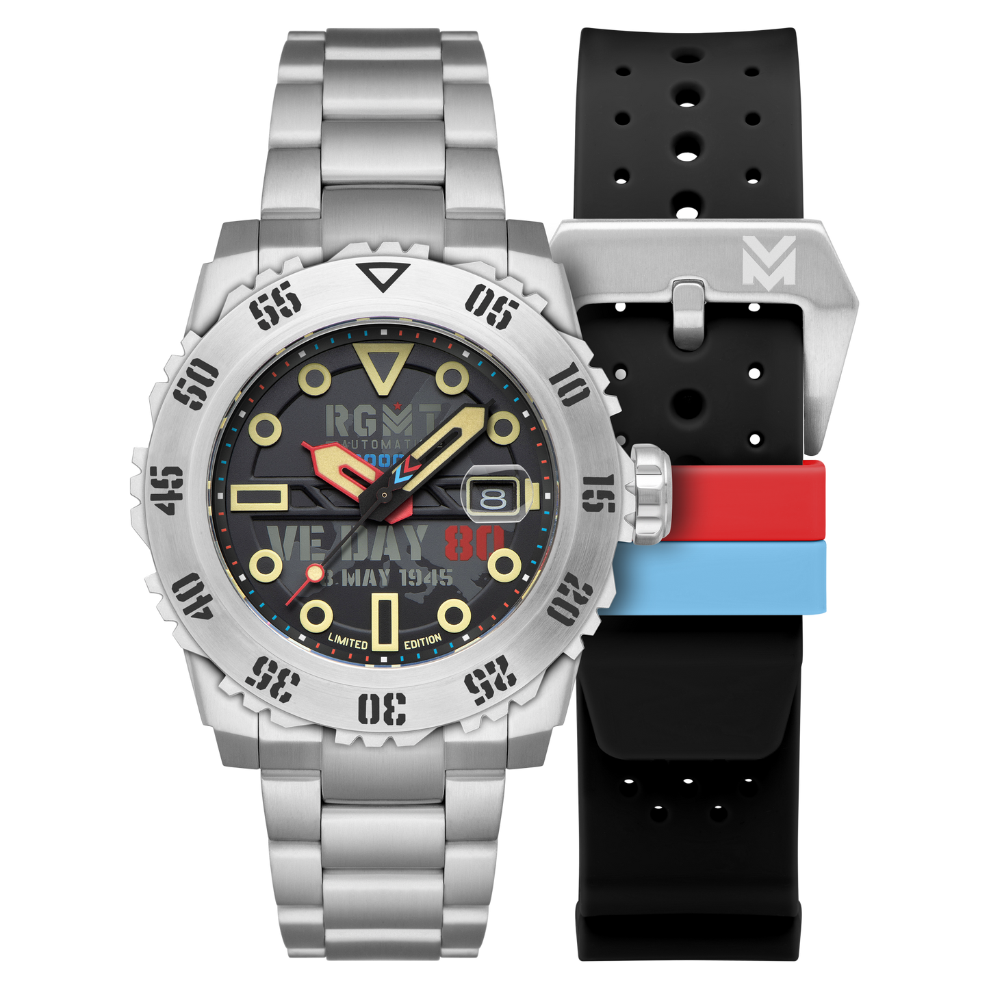 RGMT Men's 45mm Ohio Automatic VE-Day 80th Anniversary Interchangeable Watch