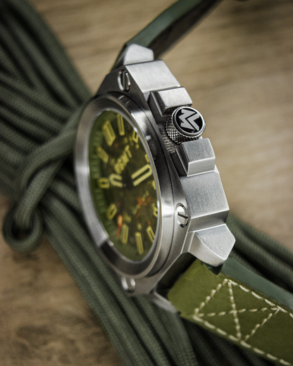 RGMT Men's 46mm Altimeter Skeletonized Automatic Leather Strap Watch