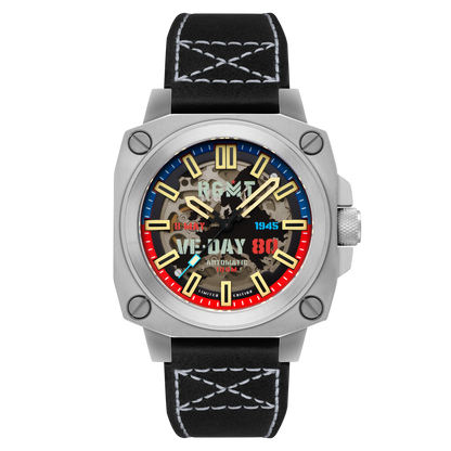 RGMT Men's 46mm Altimeter Skeletonized Automatic Leather Strap Watch
