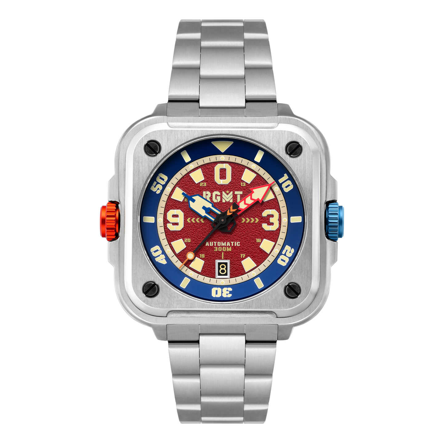 RGMT Men's 50mm Pershing Automatic Square Bracelet Watch