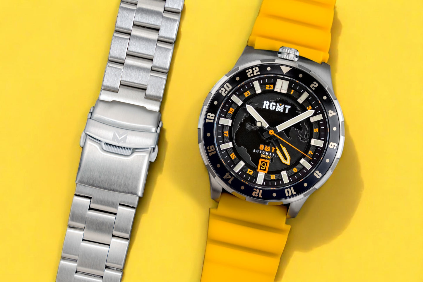 RGMT Men's 46mm Globemaster Automatic GMT Interchangeable Watch