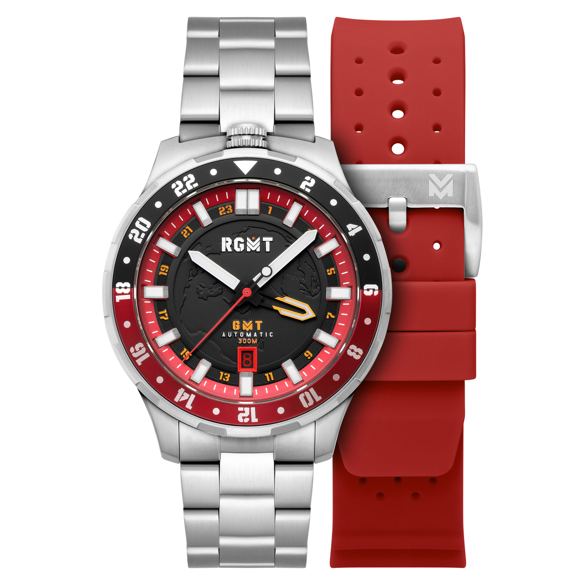RGMT Men's 46mm Globemaster Automatic GMT Interchangeable Watch