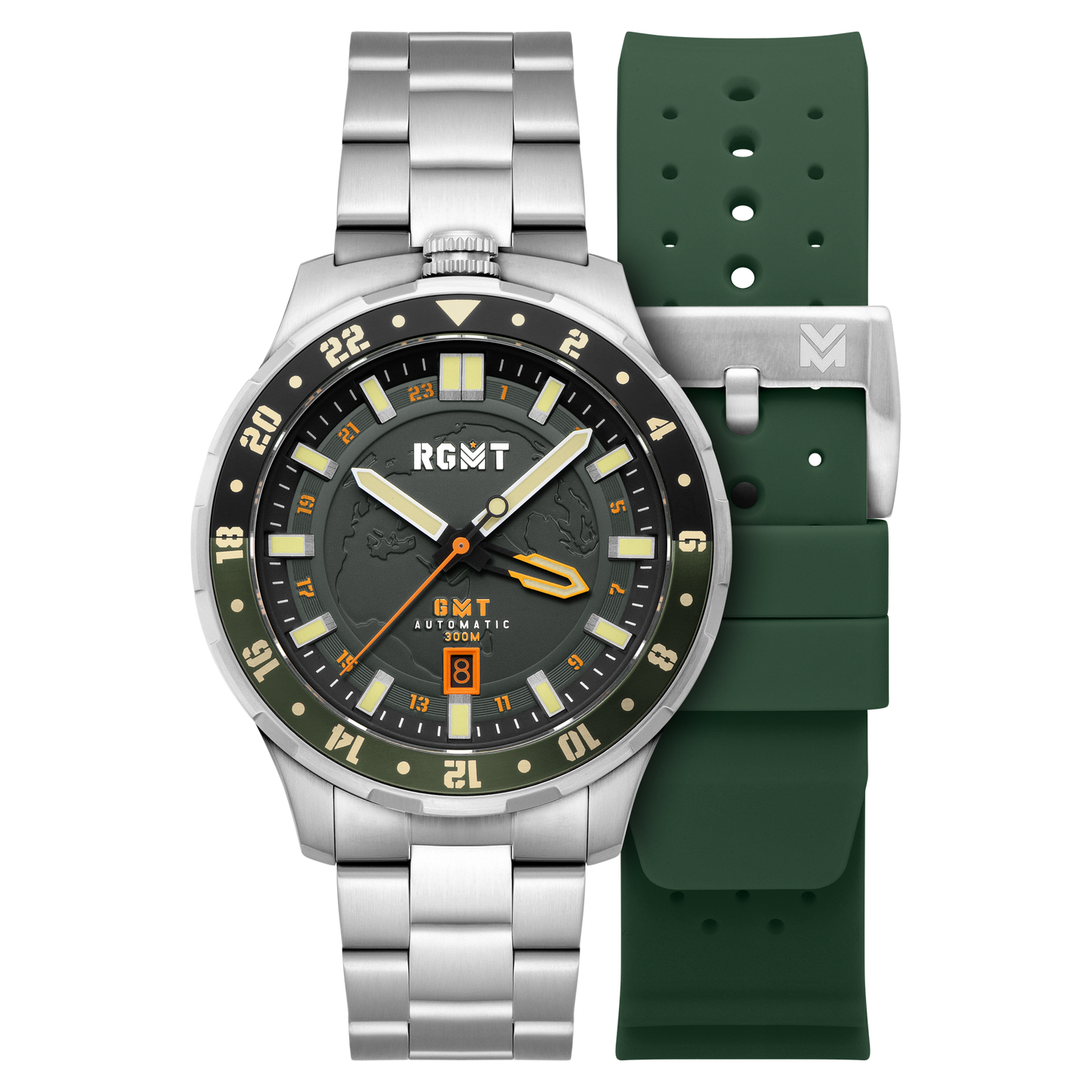 RGMT Men's 46mm Globemaster Automatic GMT Interchangeable Watch