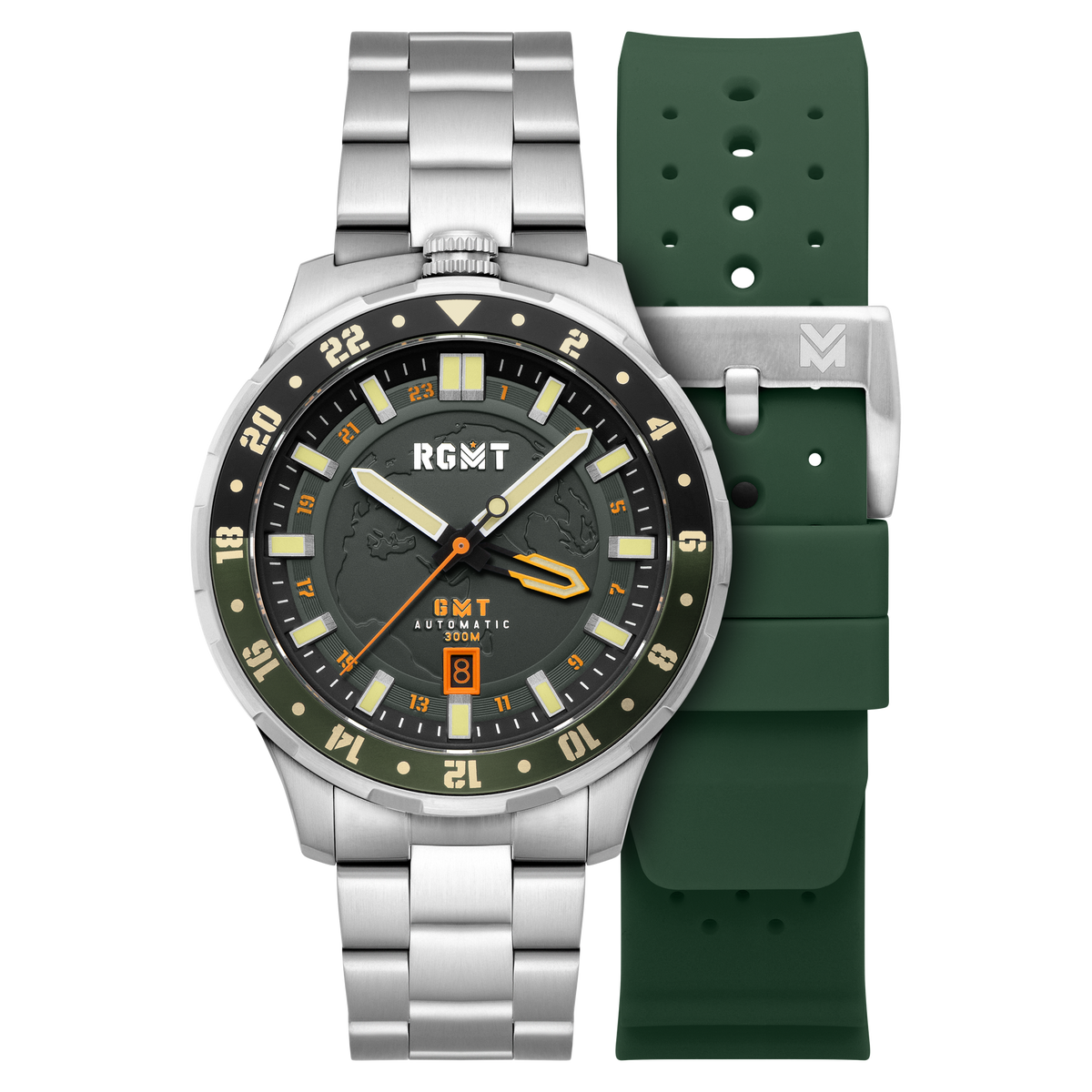 RGMT Men's 46mm Globemaster Automatic GMT Interchangeable Watch