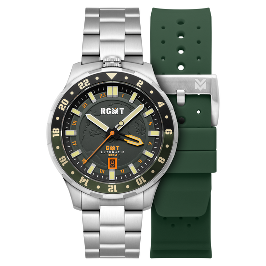 RGMT Men's 46mm Globemaster Automatic GMT Interchangeable Watch