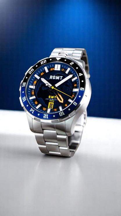 RGMT Men's 46mm Globemaster Automatic GMT Interchangeable Watch