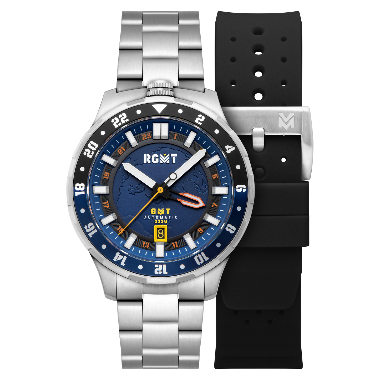 RGMT Men's 46mm Globemaster Automatic GMT Interchangeable Watch