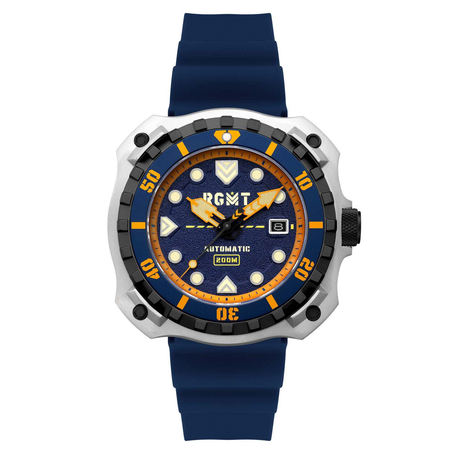 RGMT Men's 48mm Minesweep Automatic Silicone Strap Watch