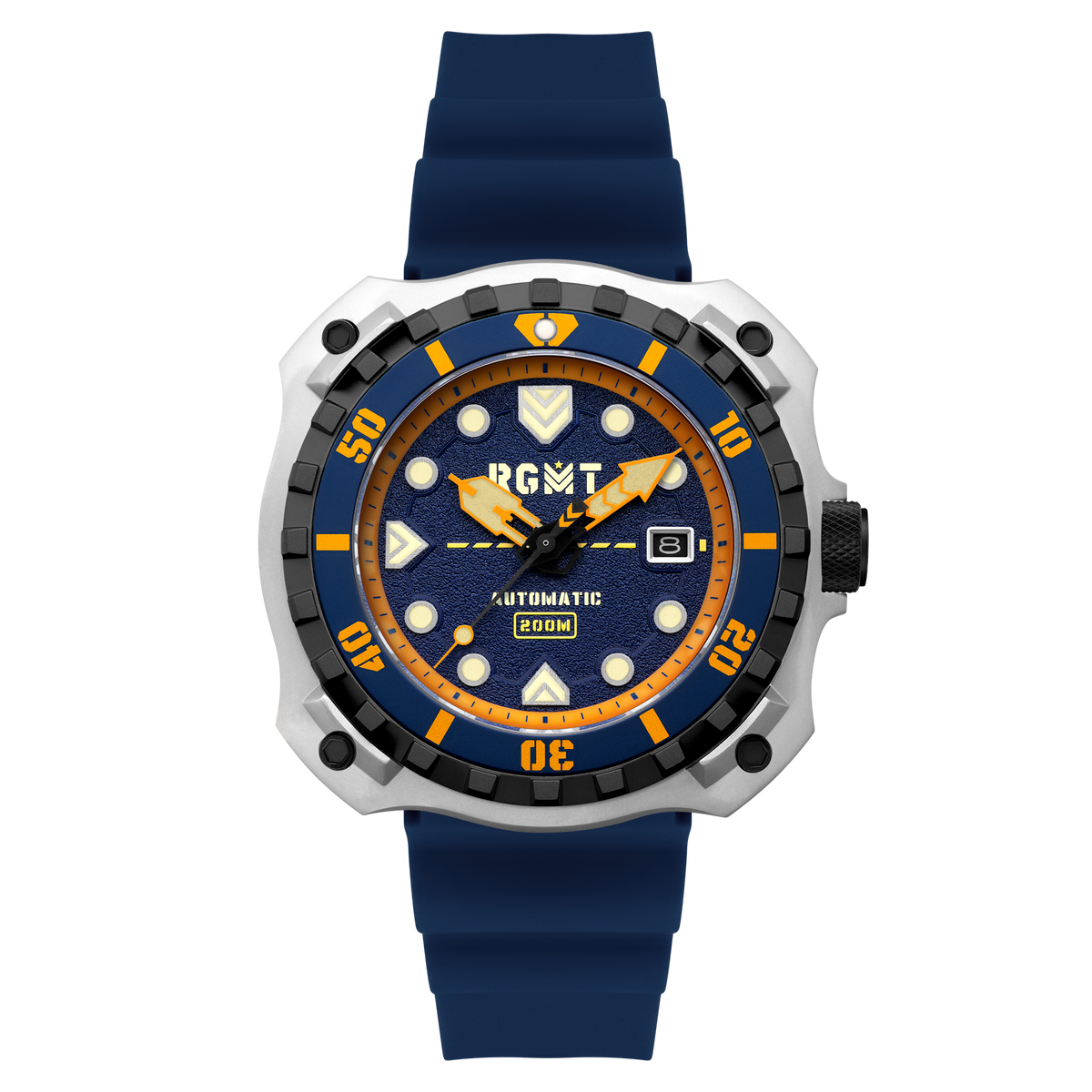 RGMT Men's 48mm Minesweep Automatic Silicone Strap Watch