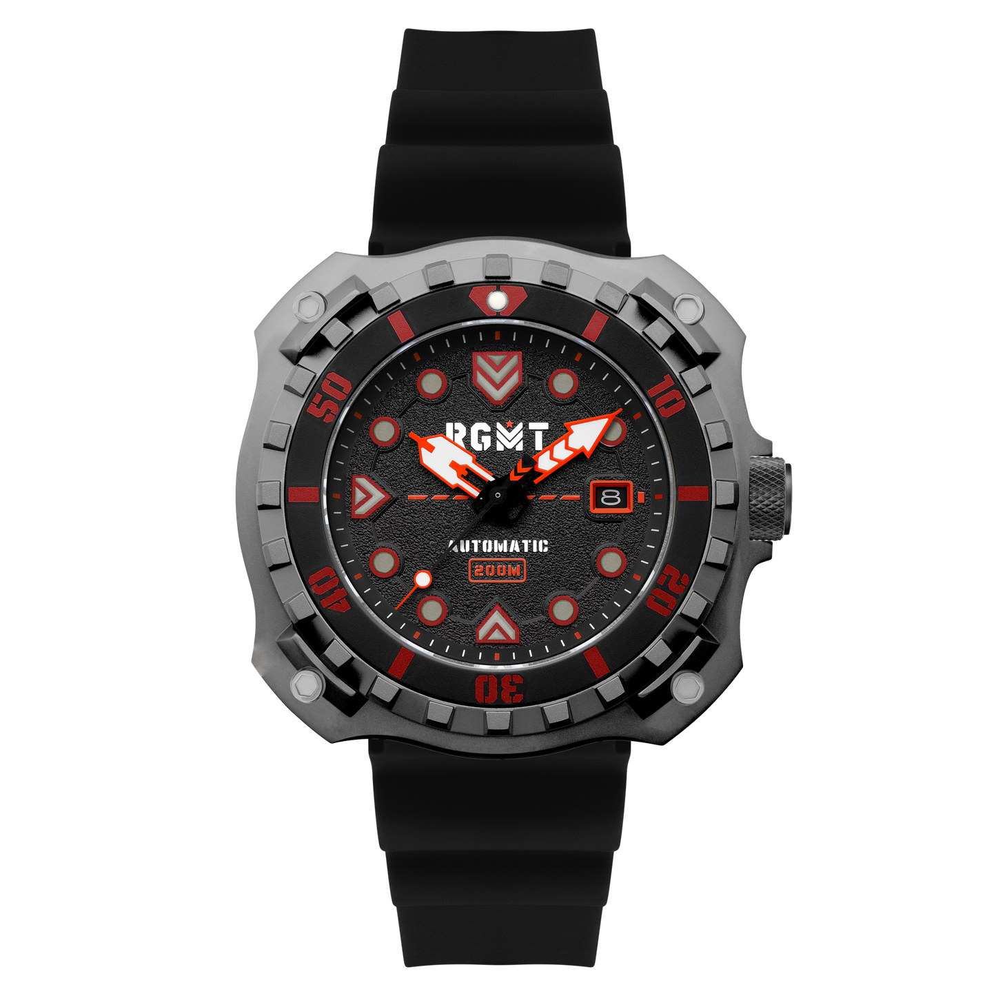 RGMT Men's 48mm Minesweep Automatic Silicone Strap Watch