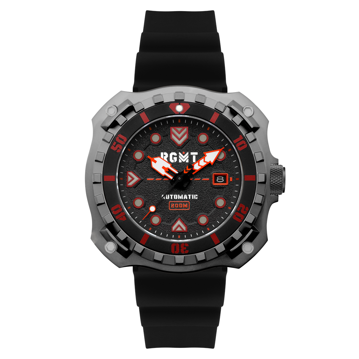 RGMT Men's 48mm Minesweep Automatic Silicone Strap Watch