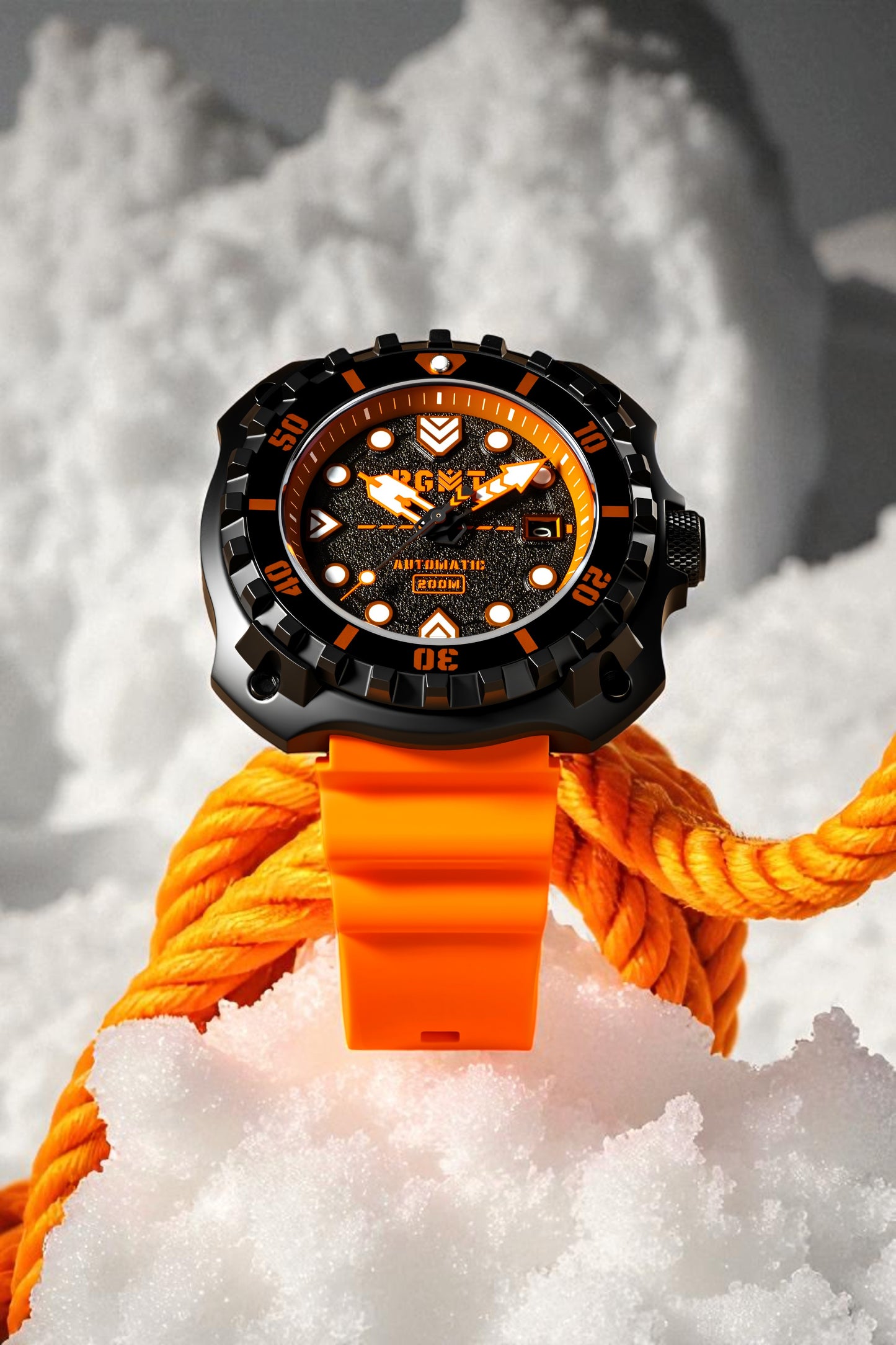 RGMT Men's 48mm Minesweep Automatic Silicone Strap Watch