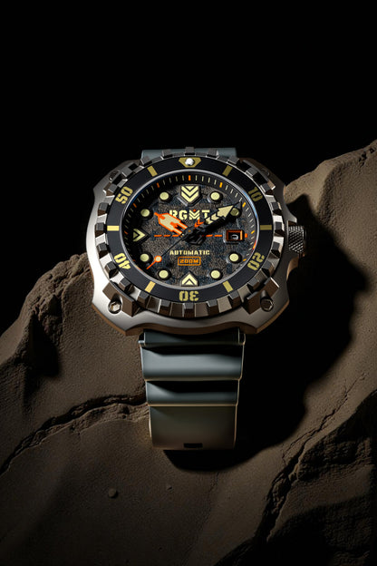 RGMT Men's 48mm Minesweep Automatic Silicone Strap Watch