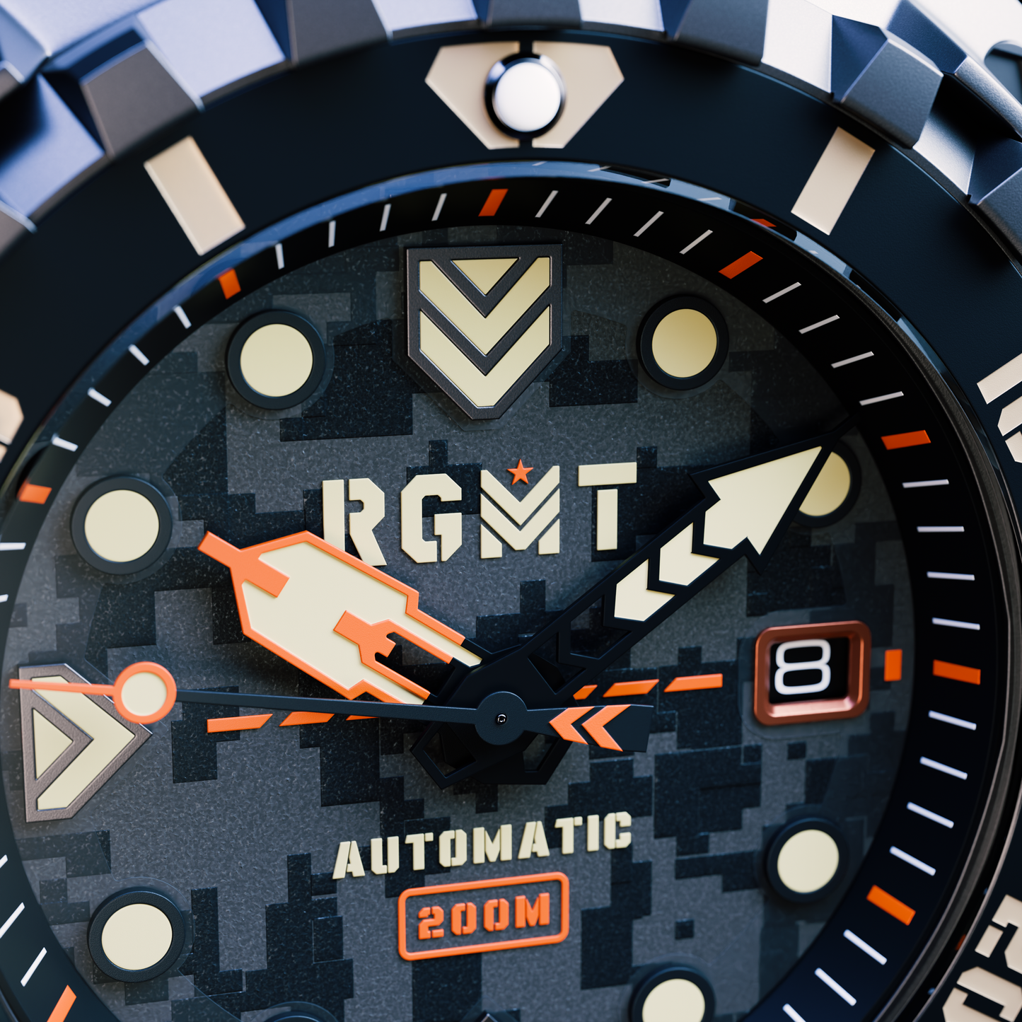 RGMT Men's 48mm Minesweep Automatic Silicone Strap Watch
