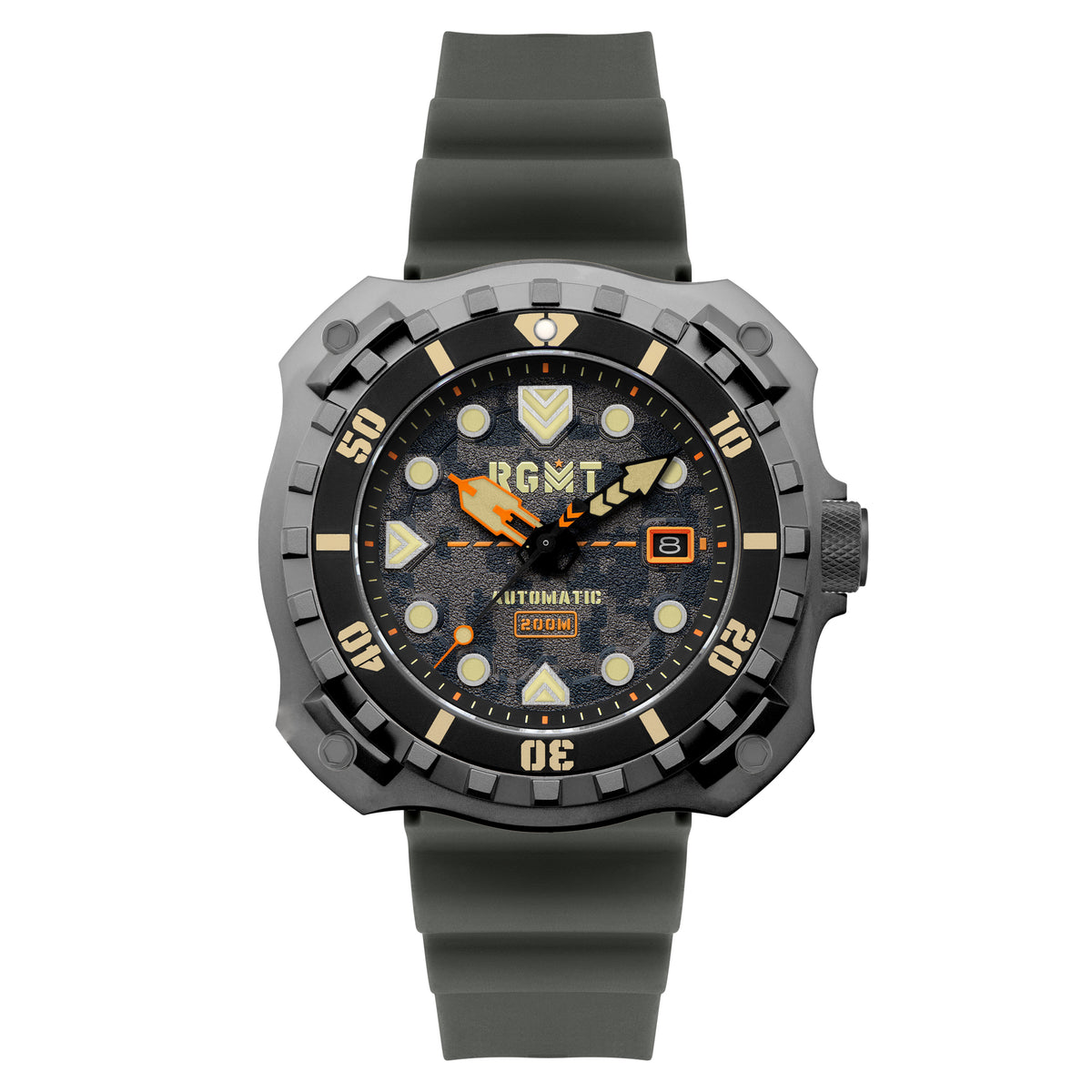 RGMT Men's 48mm Minesweep Automatic Silicone Strap Watch