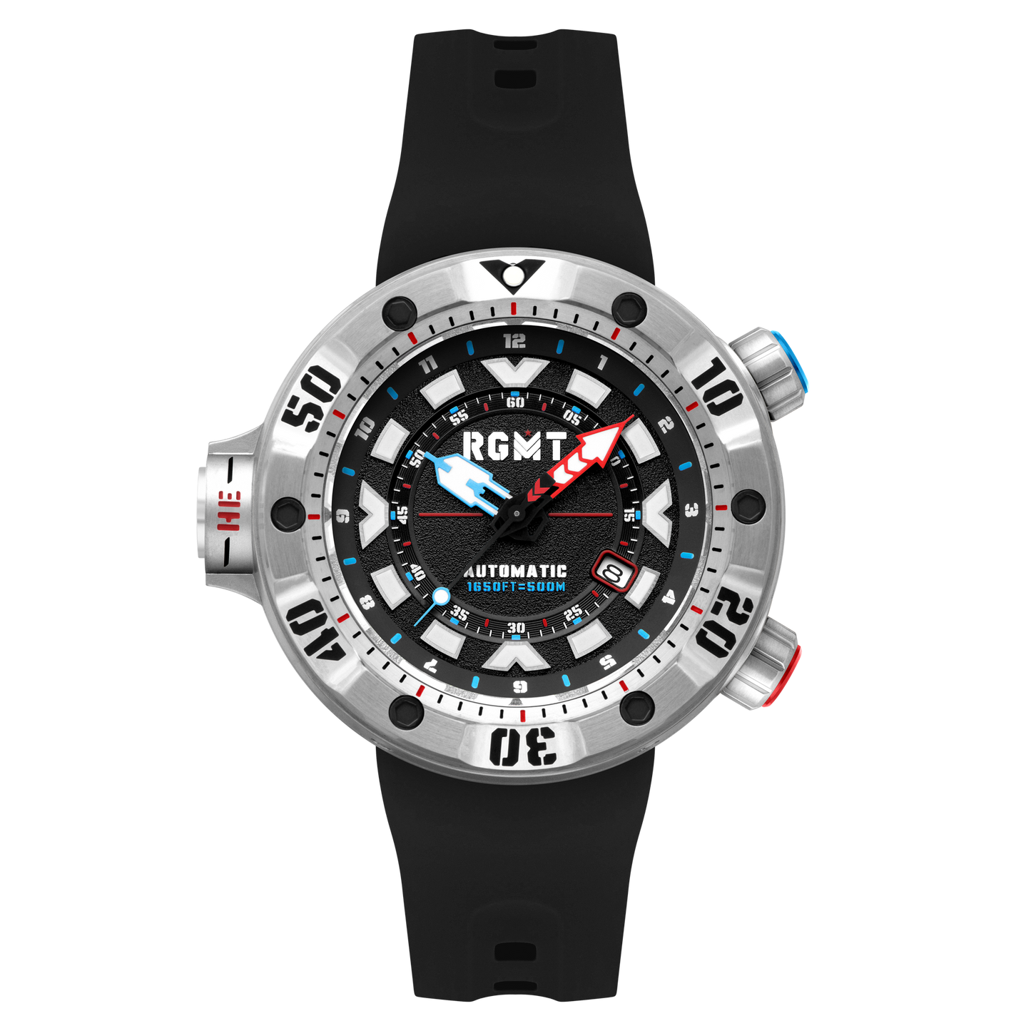 RGMT Men's 50mm Depth Charge Automatic Silicone Strap Watch
