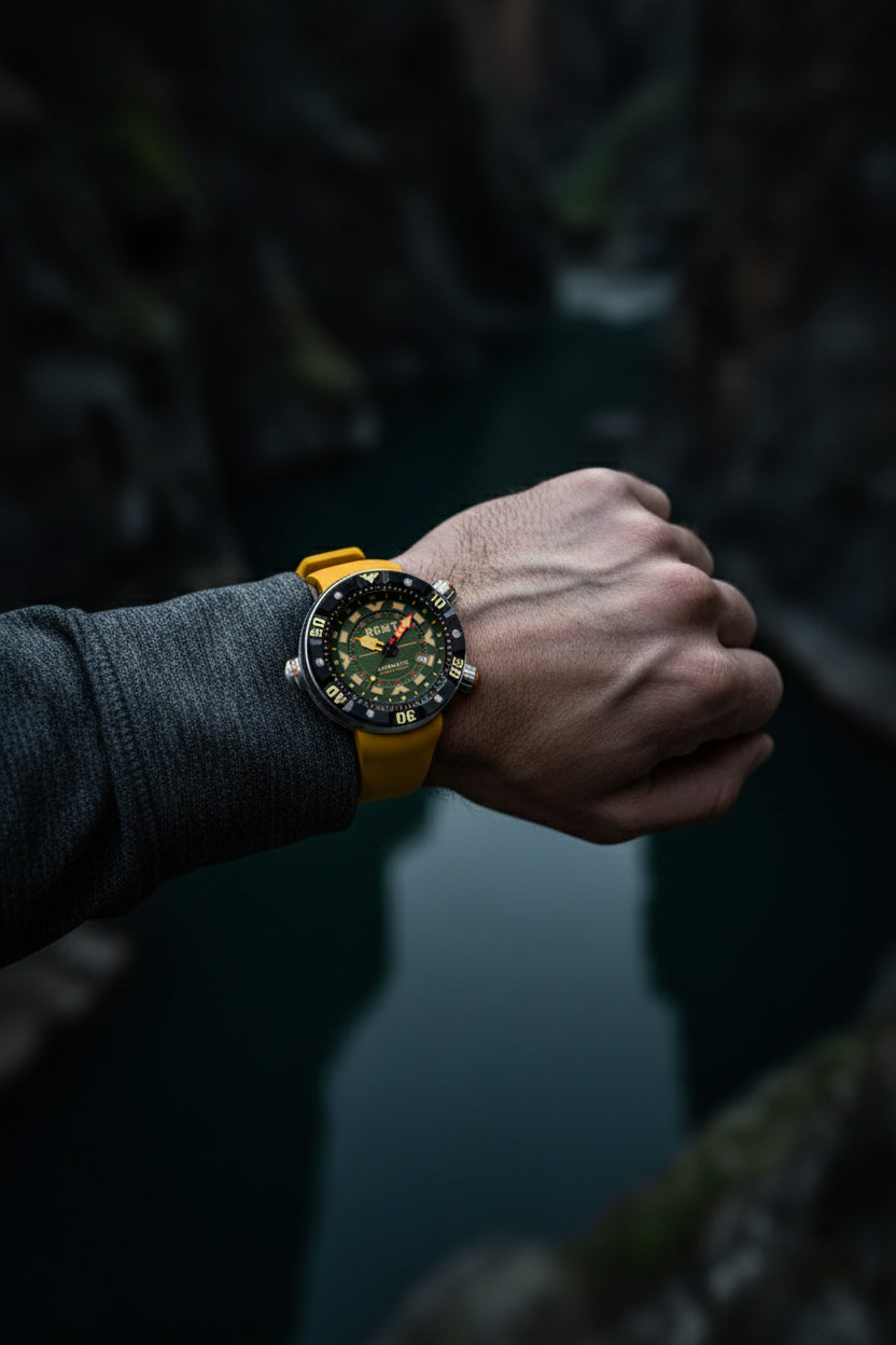 RGMT Men's 50mm Depth Charge Automatic Silicone Strap Watch