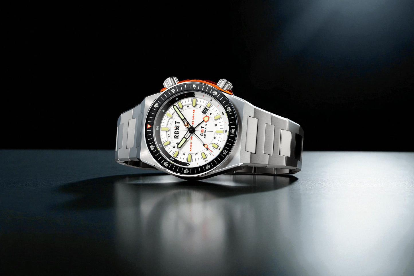 RGMT Men's 44mm Marksman Automatic GMT Bracelet Watch