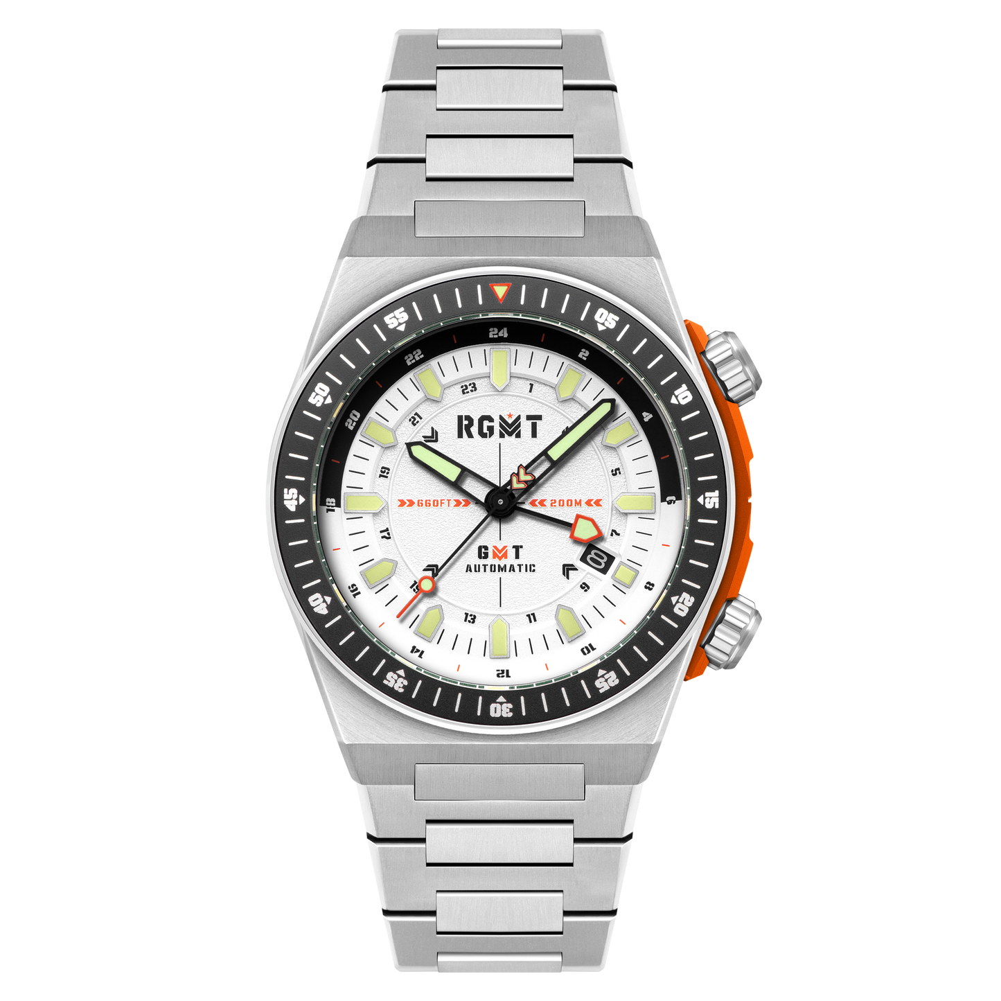 RGMT Men's 44mm Marksman Automatic GMT Bracelet Watch