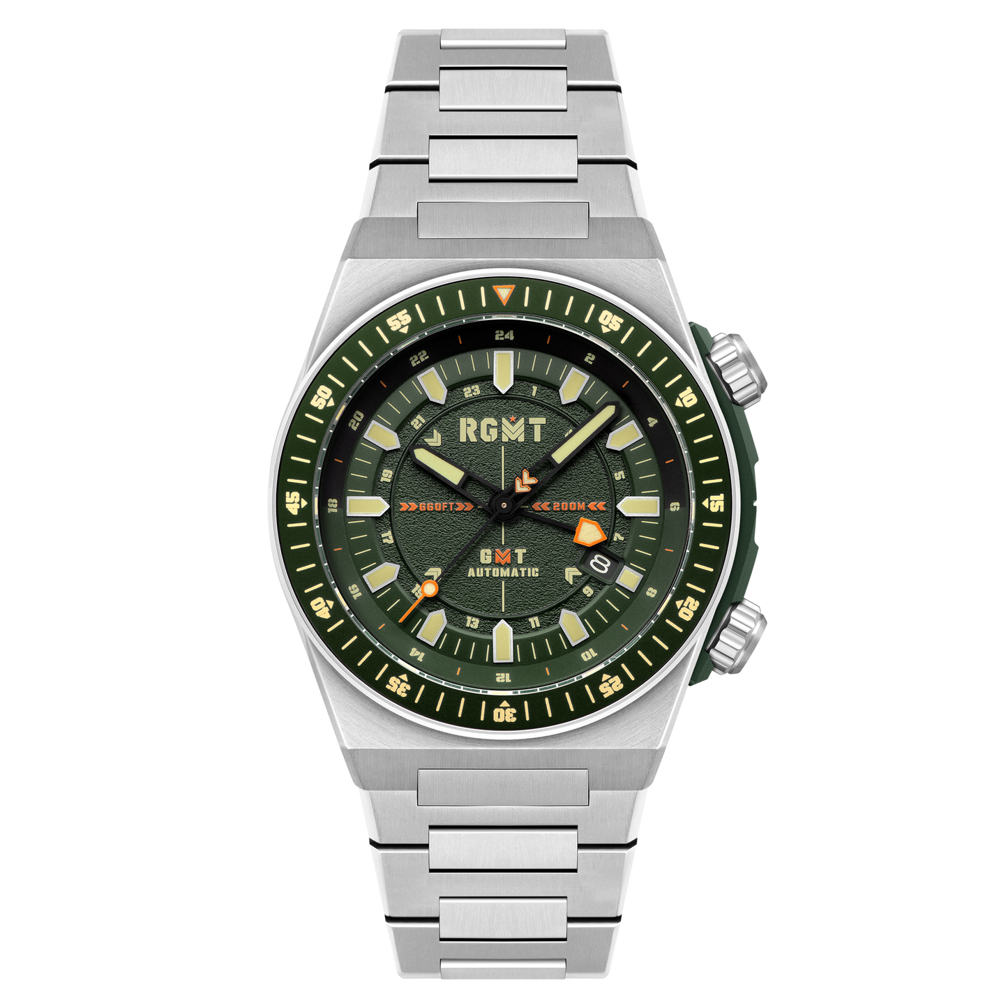 RGMT Men's 44mm Marksman Automatic GMT Bracelet Watch
