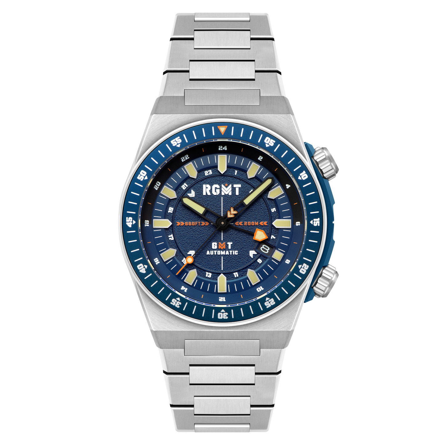 RGMT Men's 44mm Marksman Automatic GMT Bracelet Watch