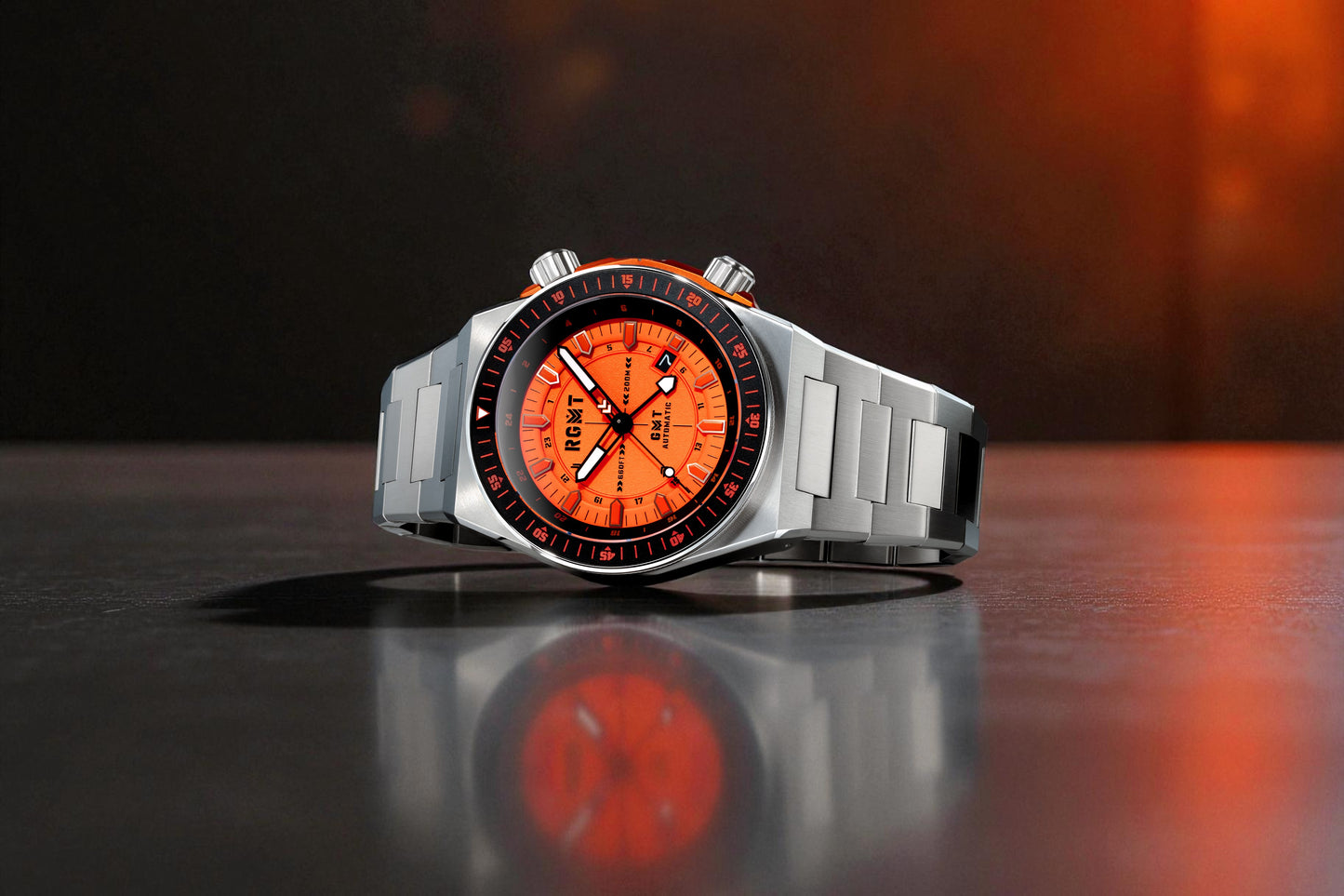 RGMT Men's 44mm Marksman Automatic GMT Bracelet Watch