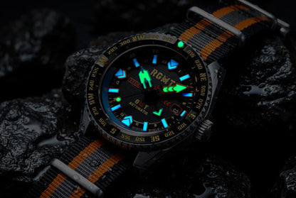 RGMT Men's 42mm Dragoon Automatic Date GMT Interchangeable Nylon & Rubber Strap Watch