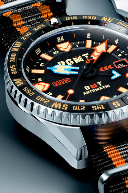 RGMT Men's 42mm Dragoon Automatic Date GMT Interchangeable Nylon & Rubber Strap Watch