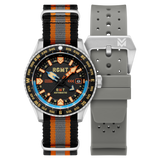 RGMT Men's 42mm Dragoon Automatic Date GMT Interchangeable Nylon & Rubber Strap Watch