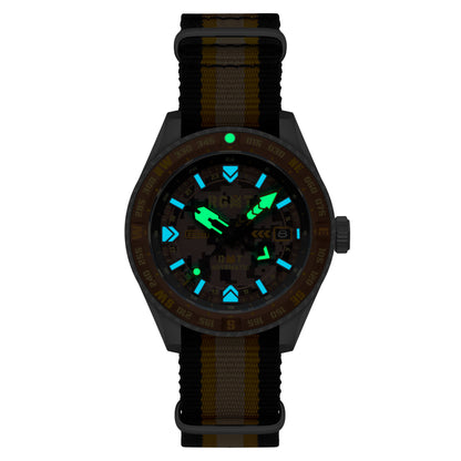 RGMT Men's 42mm Dragoon Automatic Date GMT Interchangeable Nylon & Rubber Strap Watch