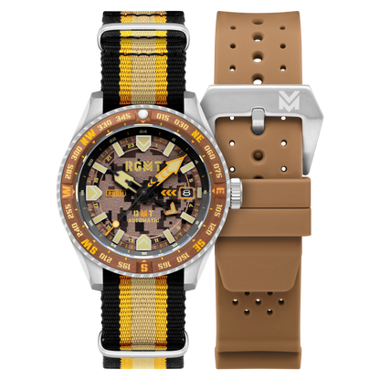 RGMT Men's 42mm Dragoon Automatic Date GMT Interchangeable Nylon & Rubber Strap Watch