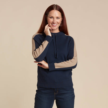 Christopher & Banks Relaxed Restyled Color Block Long Sleeve Sweater