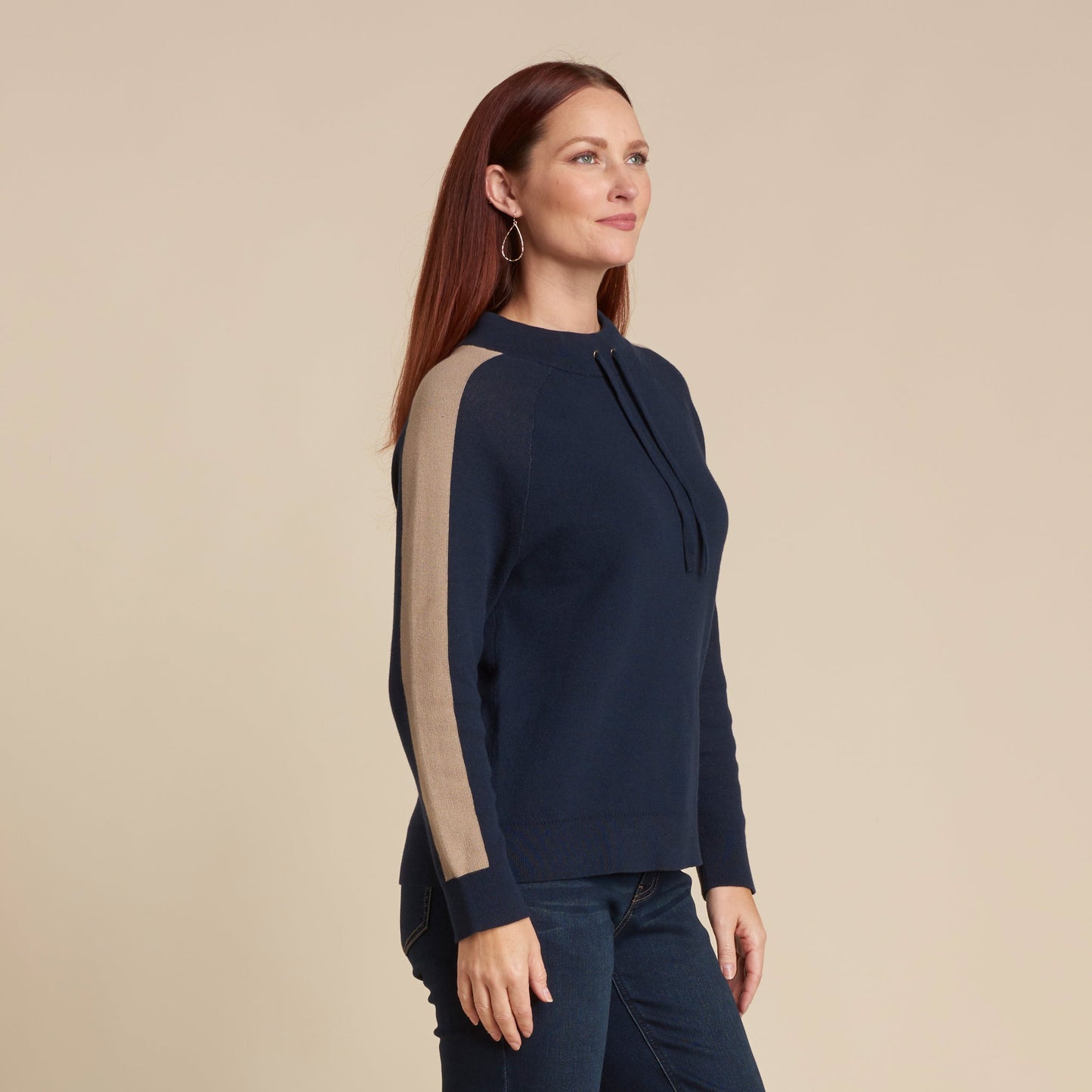 Christopher & Banks Relaxed Restyled Color Block Long Sleeve Sweater