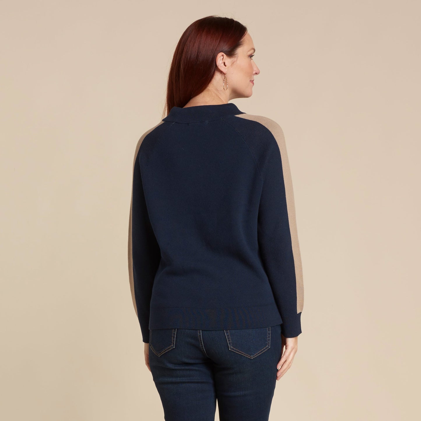 Christopher & Banks Relaxed Restyled Color Block Long Sleeve Sweater