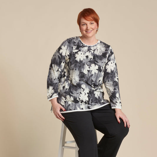Christopher & Banks Relaxed Restyled Floral Print Tunic