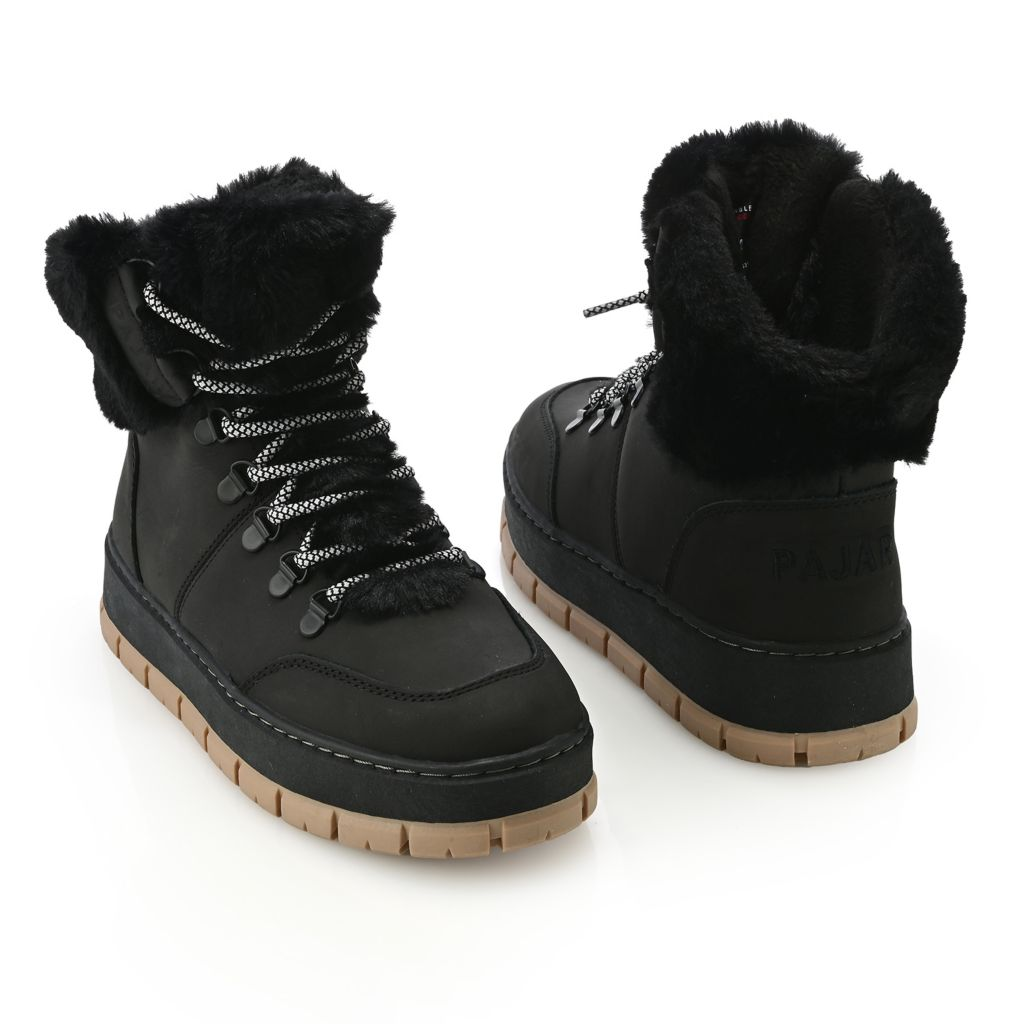 Pajar Canada Women's "Chalet" Faux Fur Trimmed Leather Boots