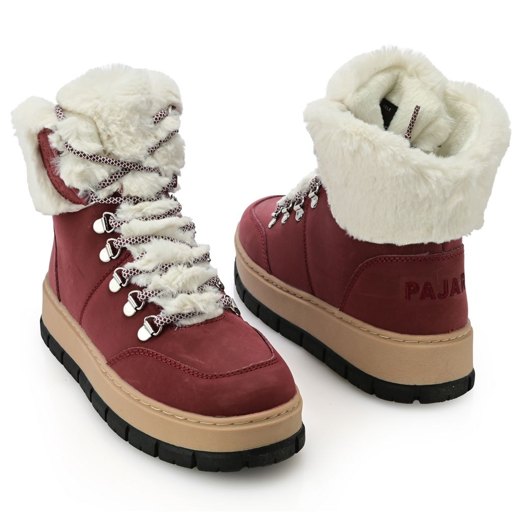 Pajar Canada Women's "Chalet" Faux Fur Trimmed Leather Boots