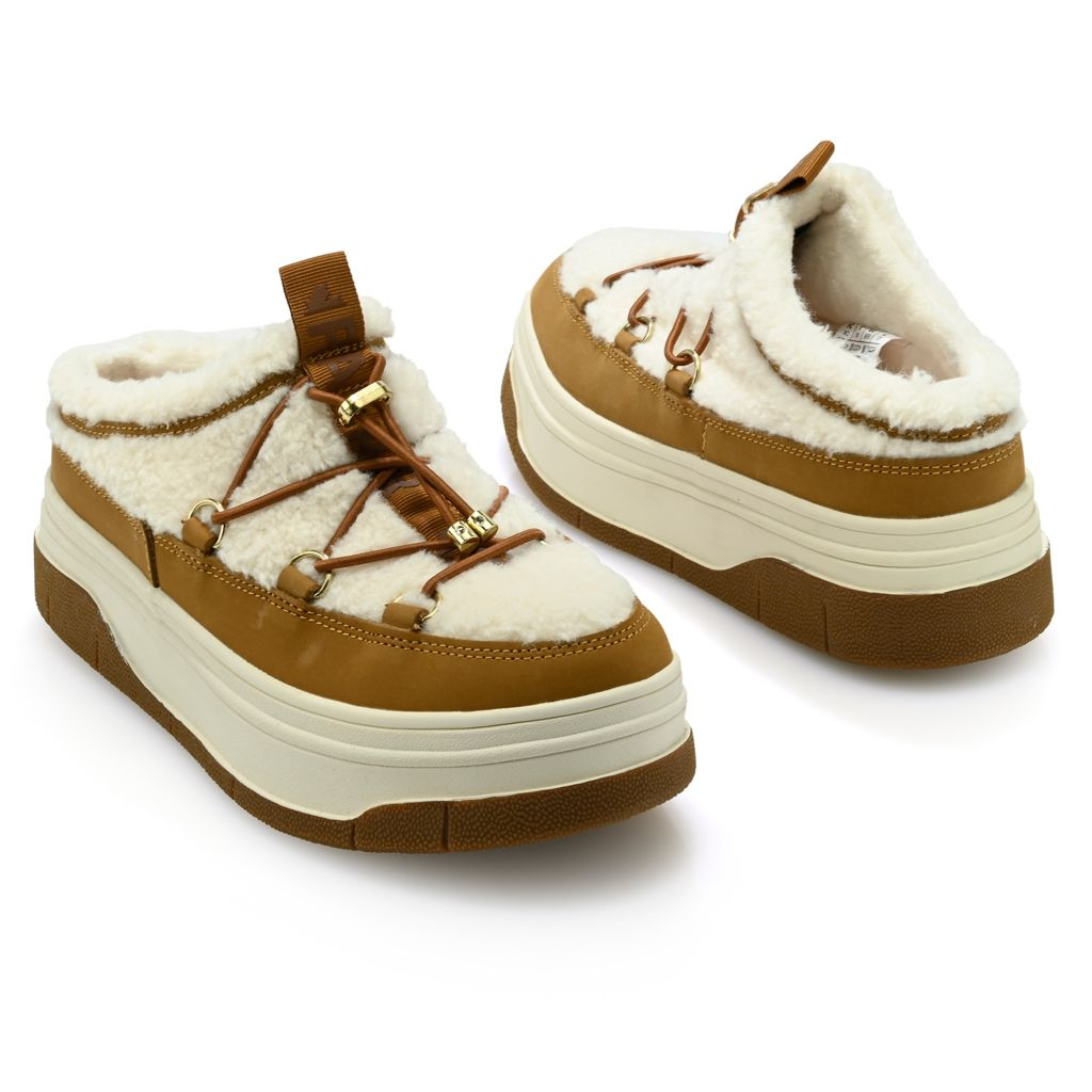 Pajar Canada Women's "Jules" Faux Sherpa & Nubuck Sneaker Mules