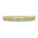 Sabrina Designs 14K Gold Turquoise & Diamond Hinged Bangle Bracelet