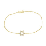 Sabrina Designs 14K Gold 0.14ctw Diamond Star of David Bracelet