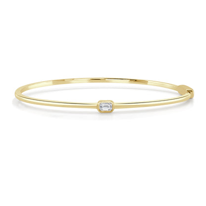 Sabrina Designs 14K Gold 0.19ctw Diamond Emerald-Cut Bangle Bracelet