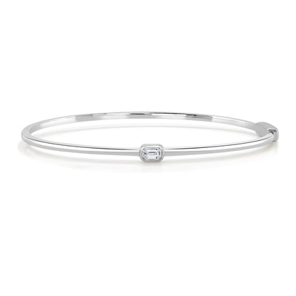 Sabrina Designs 14K Gold 0.19ctw Diamond Emerald-Cut Bangle Bracelet