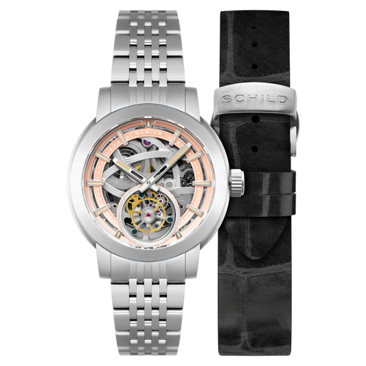 Schild Men's 44mm Heinrich Automatic Tourbillion Skeletonized Interchangeable Watch