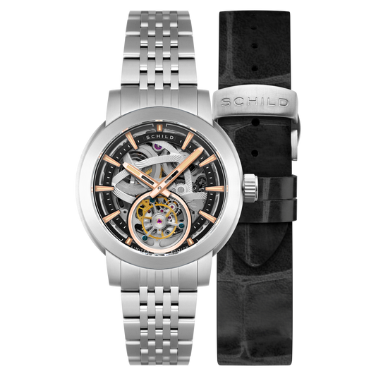 Schild Men's 44mm Heinrich Automatic Tourbillion Skeletonized Interchangeable Watch