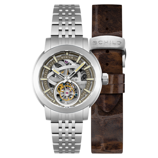 Schild Men's 44mm Heinrich Automatic Tourbillion Skeletonized Interchangeable Watch